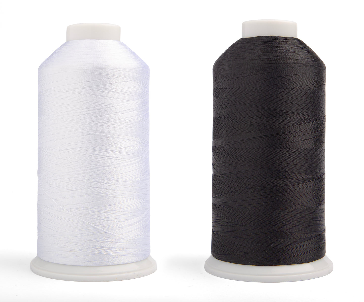 Two Huge Spools 5000M/Each Rayon Machine Embroidery Thread 40WT for Commercial and Domestic Machines - 1 x Black & 1 x White