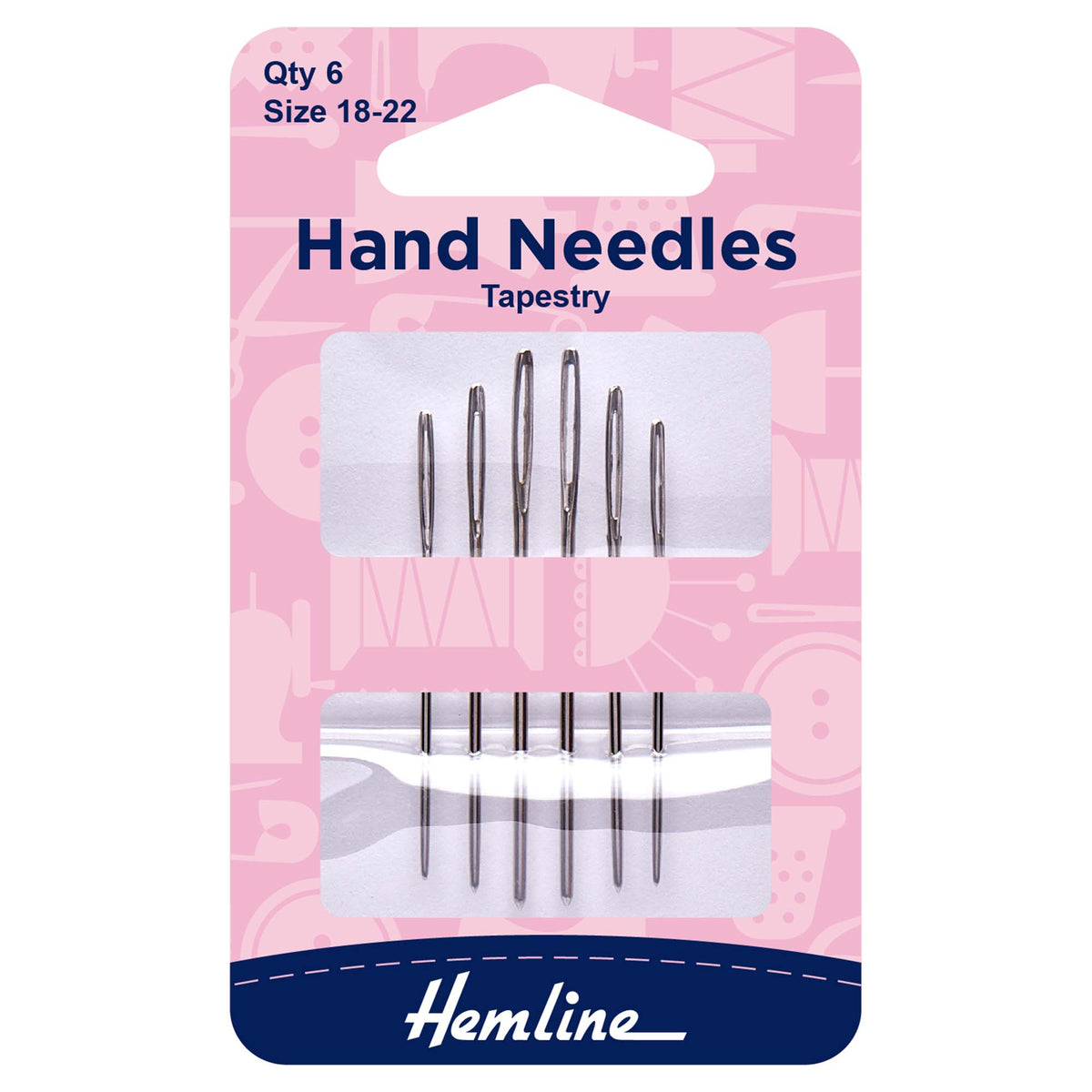Hemline Tapestry Hand Sewing Needles – Sizes 18–22 - H203.1822