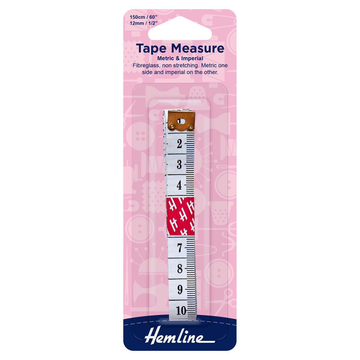 Hemline Tape Measure – Metric & Imperial 150cm - H251