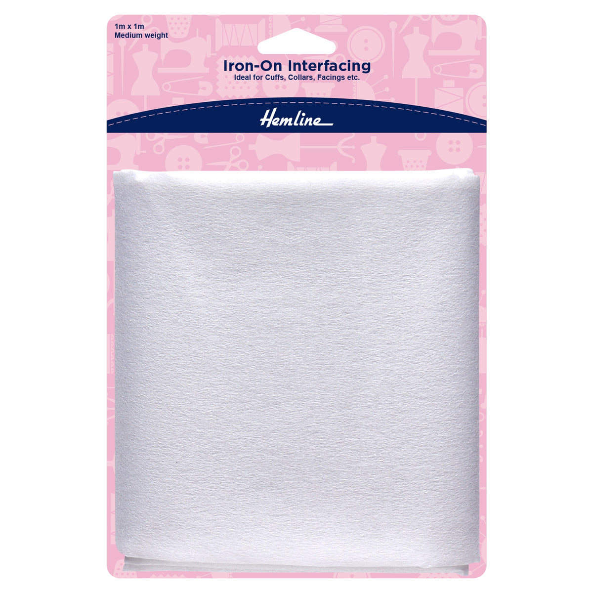 Hemline Medium Weight Iron-On Interfacing – 1m x 1m White - H784