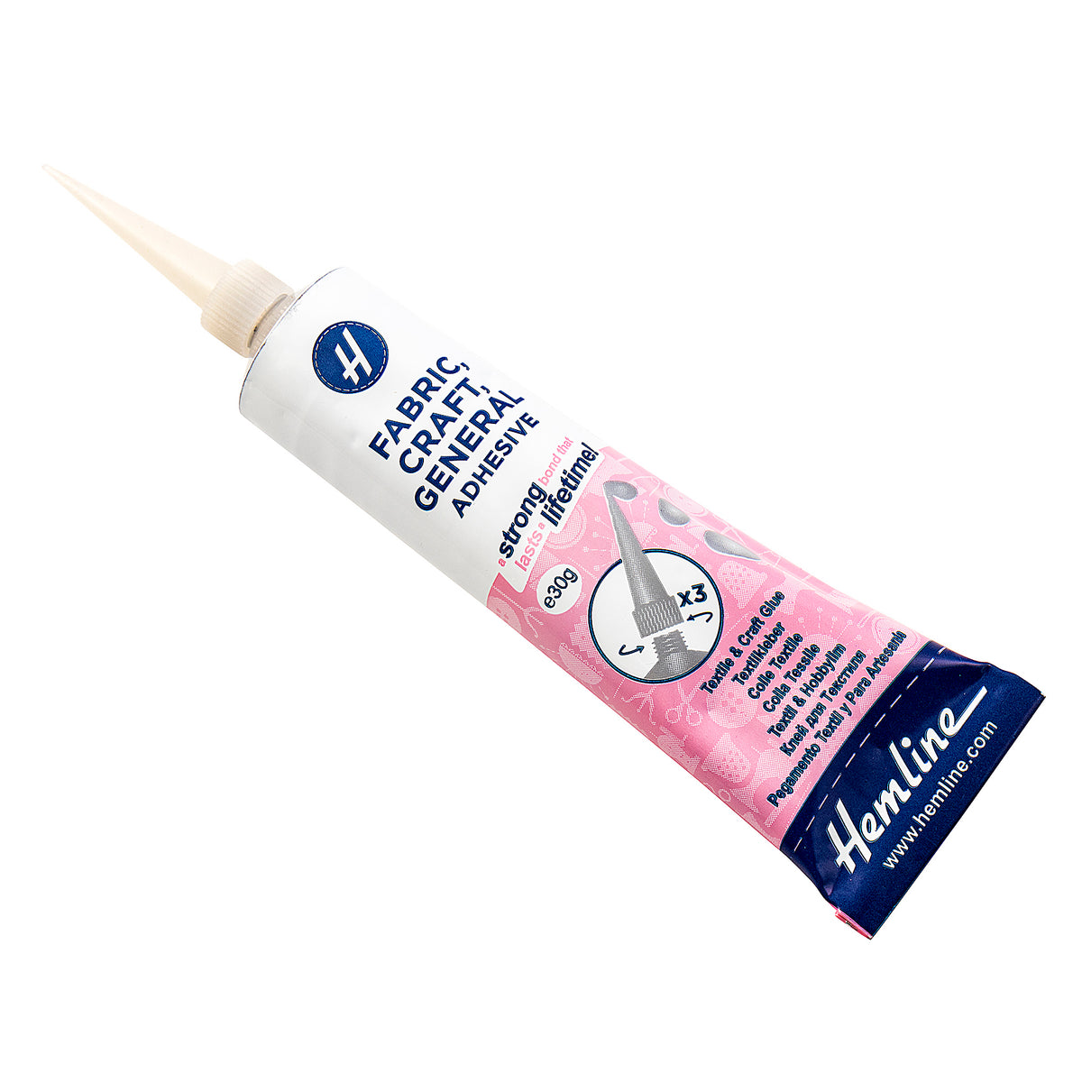 Hemline Adhesive Fabric, Craft & General Use Glue – 30g - H807.N