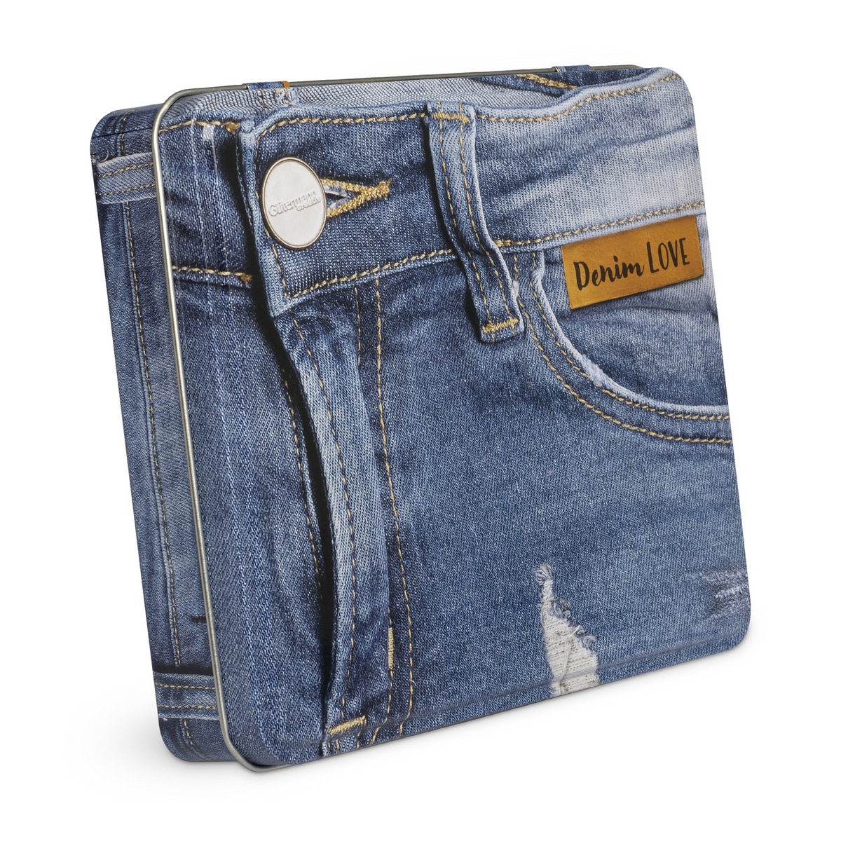 Gutermann Thread Storage Tin- Denim Thread with Accessories- 12 x 100m- Assorted