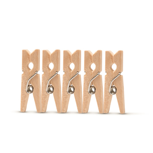 Pack of 36 Mini Wooden Pegs – Small Craft Clips for Photos, Cards & Decor