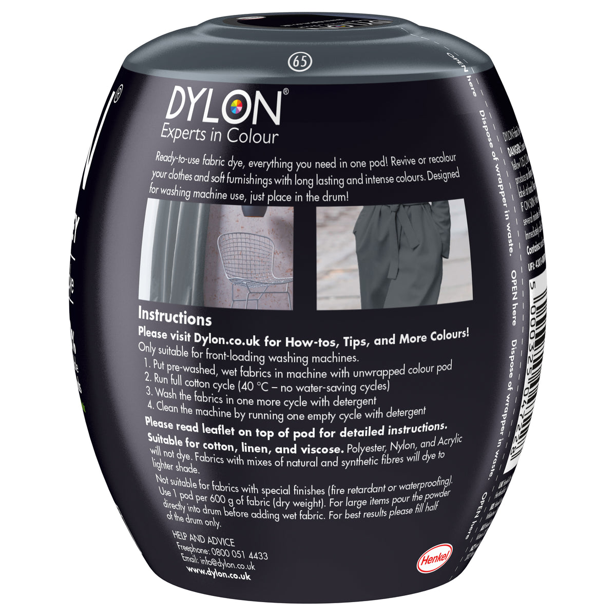 Dylon Machine Dye Pod – Smoke Grey Colour 65