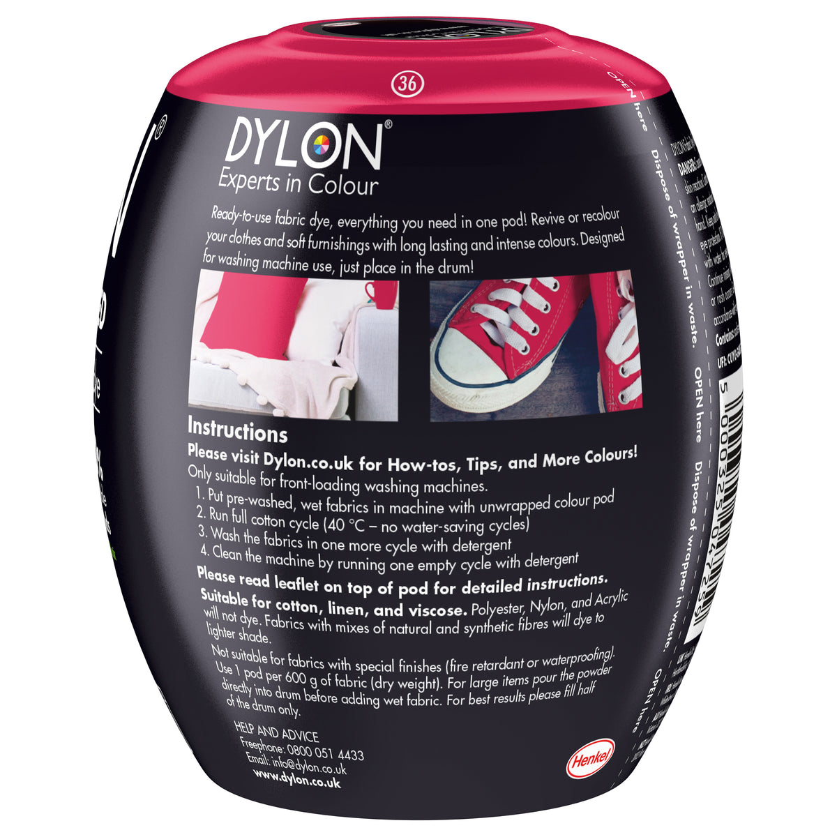 Dylon Machine Dye Pod – Tulip Red Colour 36