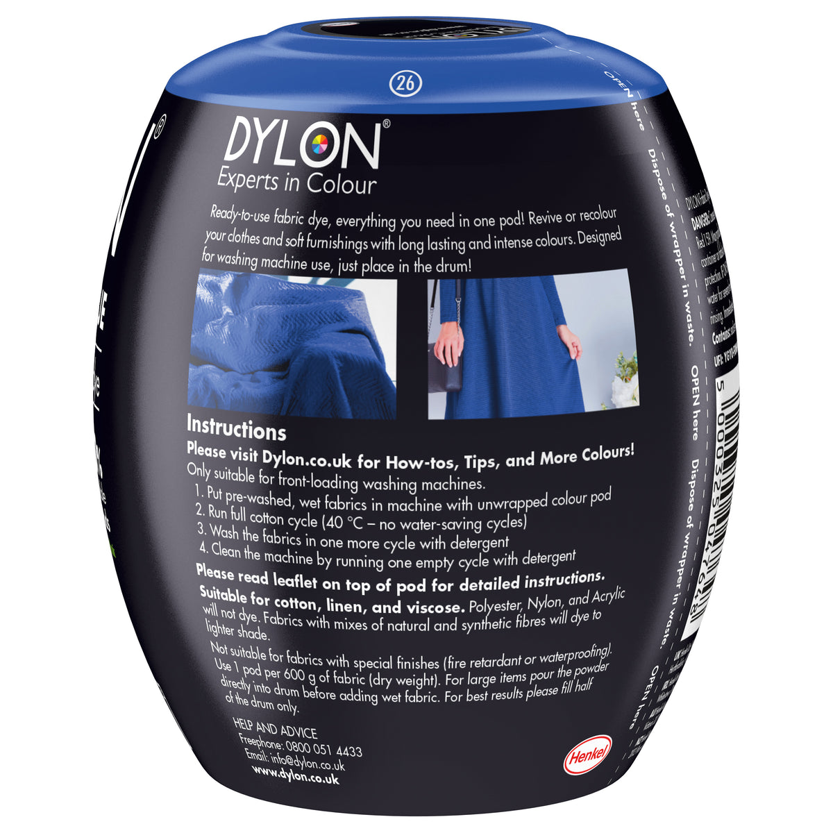 Dylon Machine Dye Pod – Ocean Blue Colour 26