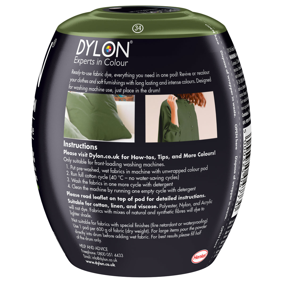 Dylon Machine Dye Pod – Olive Green Colour 34