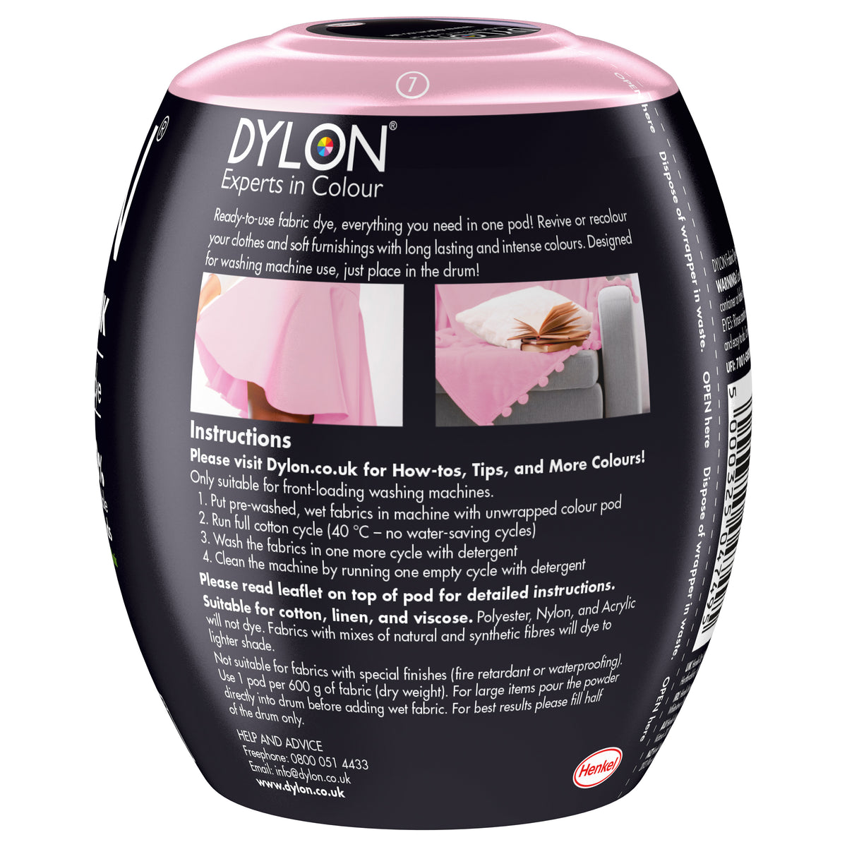 Dylon Machine Dye Pod – Peony Pink Colour 07