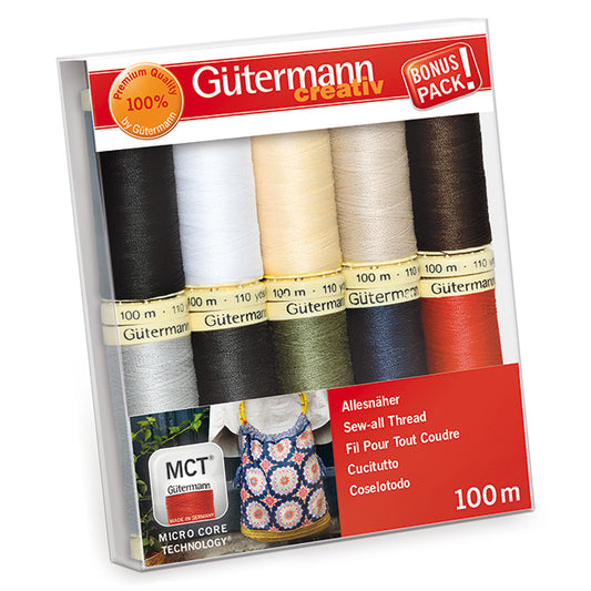 Gutermann Thread Set - Sew-All - 10 x 100m - Basics - 734006-1