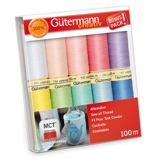 Gutermann Thread Set - Sew-All - 100m - Pack of 10 - 734006-2
