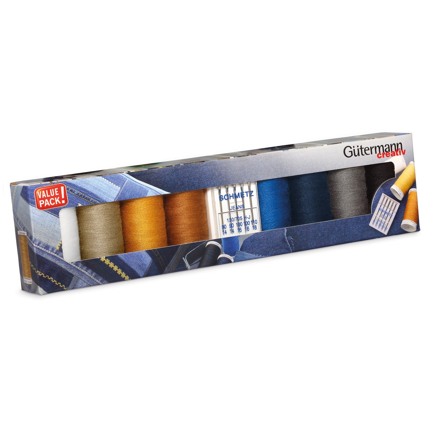 Gutermann Thread Set - Denim - 8 x 100m and 5 Jeans Machine Needles