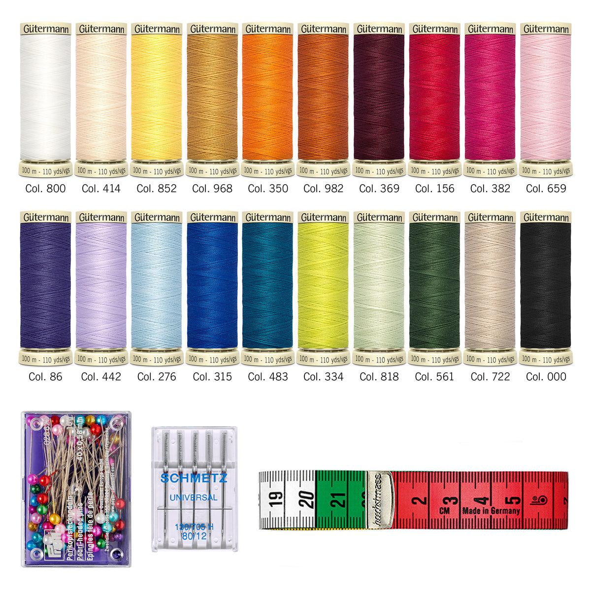 Guttermann Thread Storage Tin - Sew-All with Accessories - 20 x 100m