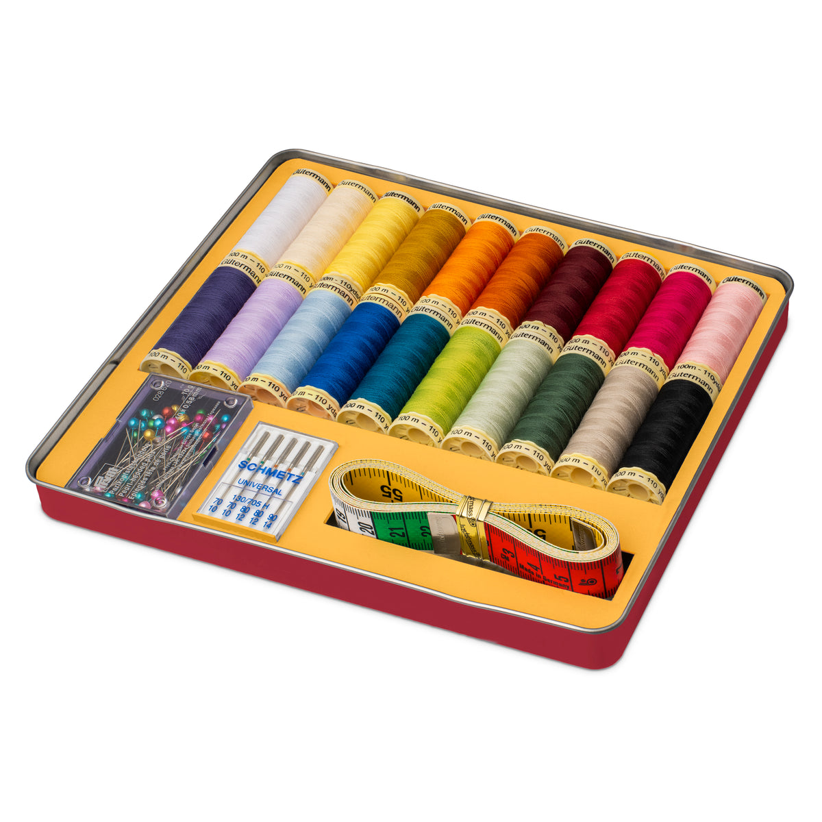 Guttermann Thread Storage Tin - Sew-All with Accessories - 20 x 100m