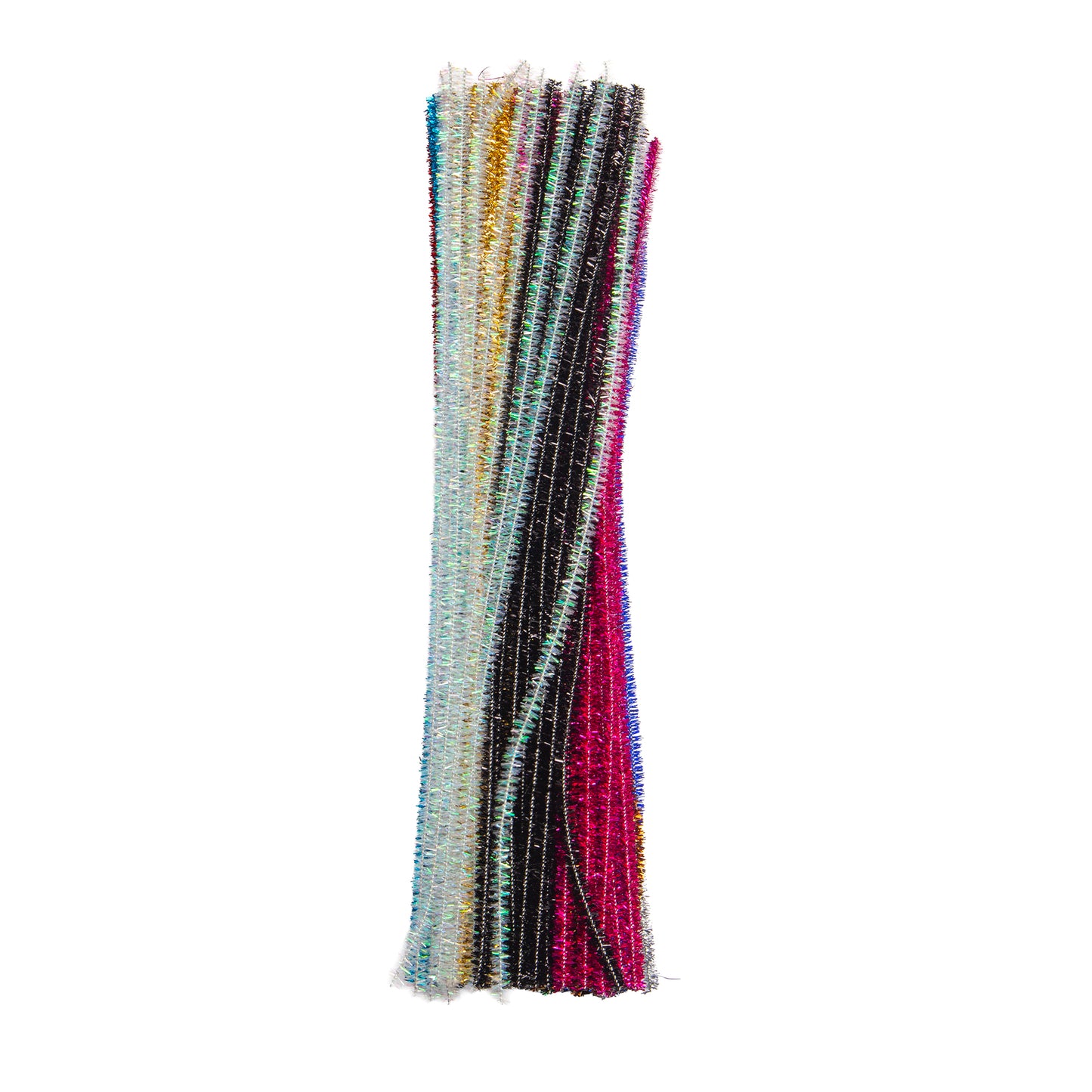 Pack of 100 Colourful Tinsel Stem Pipe Cleaners – 0.6 x 30cm Craft Wires - Assorted