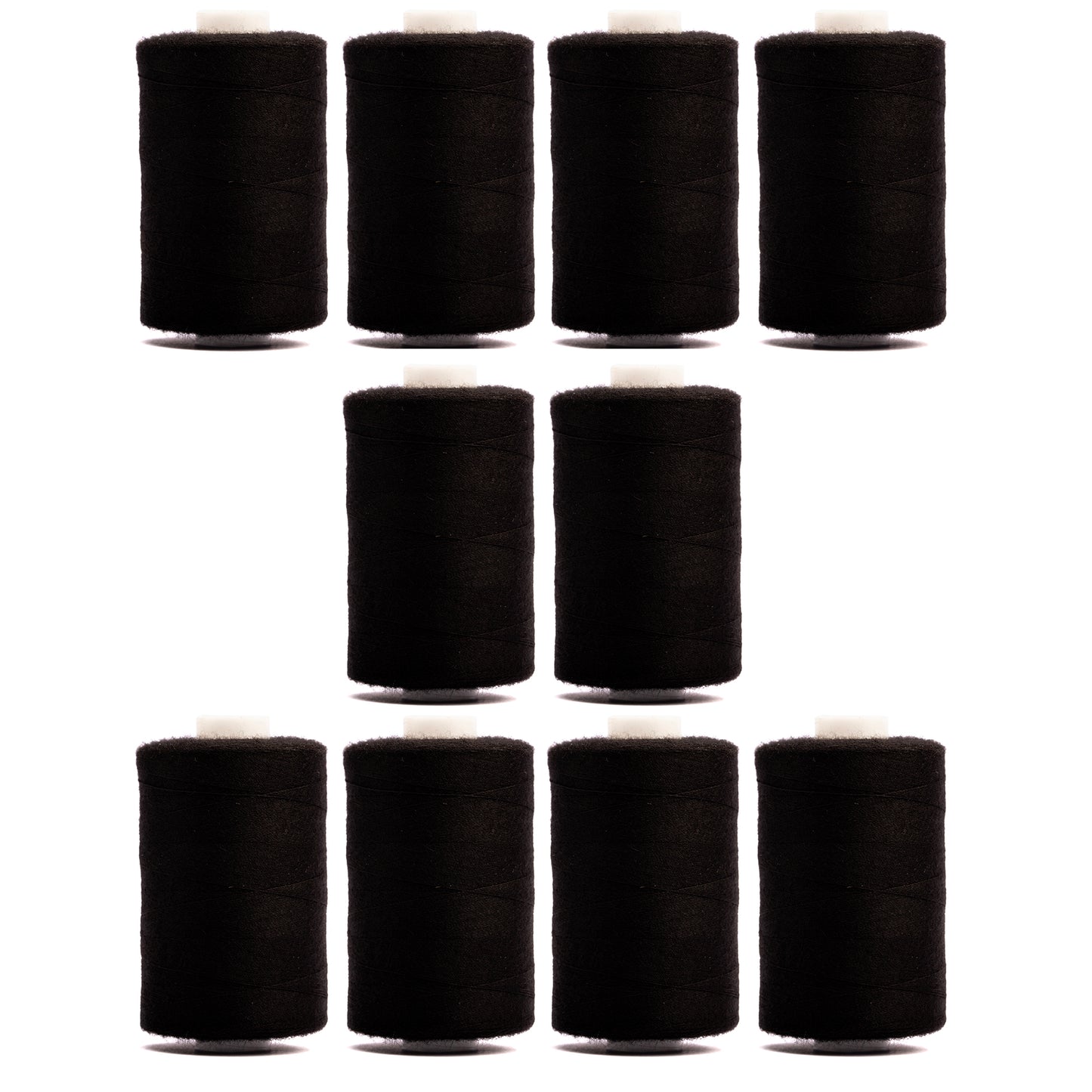 Realm Black Overlocking Sewing Machine Polyester Thread – 1000 Yard Spool - Box of 10