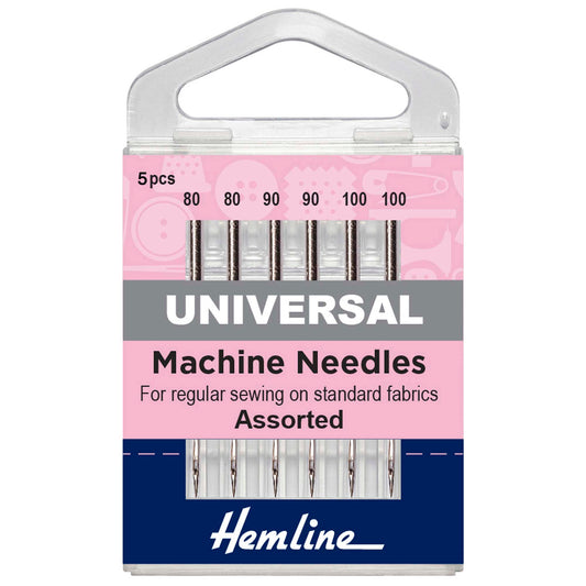Hemline Universal Heavy Sewing Machine Needles – Assorted Pack of 6 - H100.992
