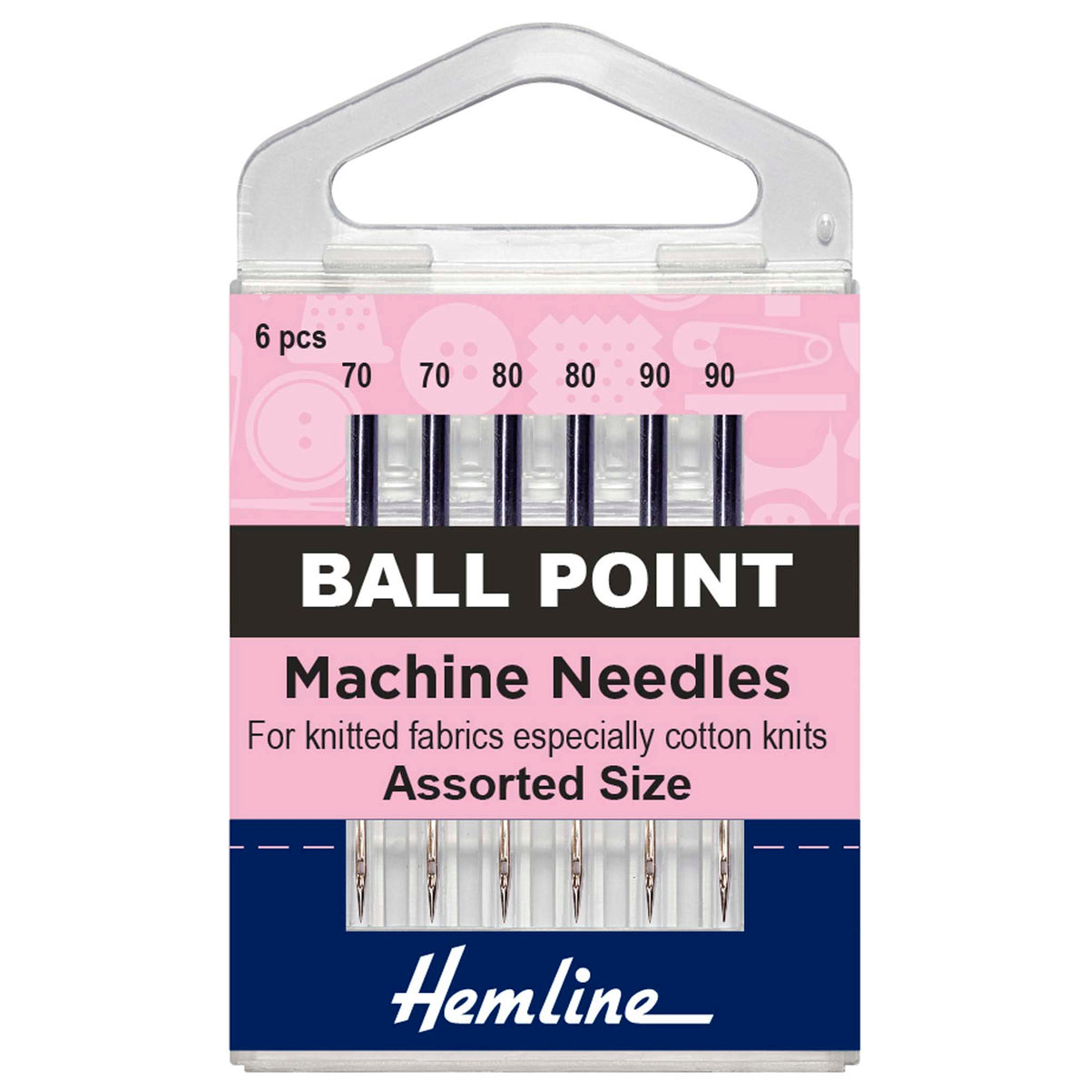 Hemline Ball Point Sewing Machine Needles – Mixed Pack of 6 - H101.99