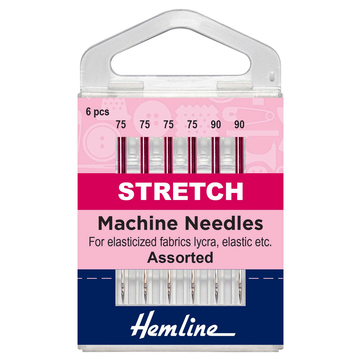 Hemline Stretch Sewing Machine Needles – Mixed Pack of 6