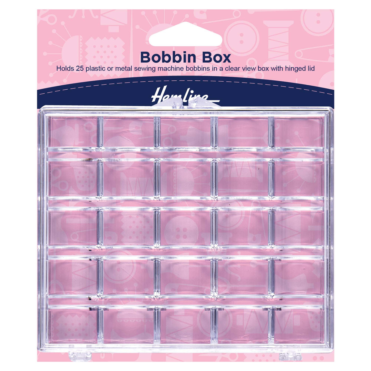 Hemline Plastic Bobbin Box – 25 Spool - H160