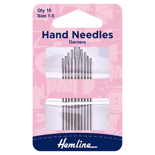 Hemline Hand Sewing Needles – Darners Sizes 1–5 - H204.15