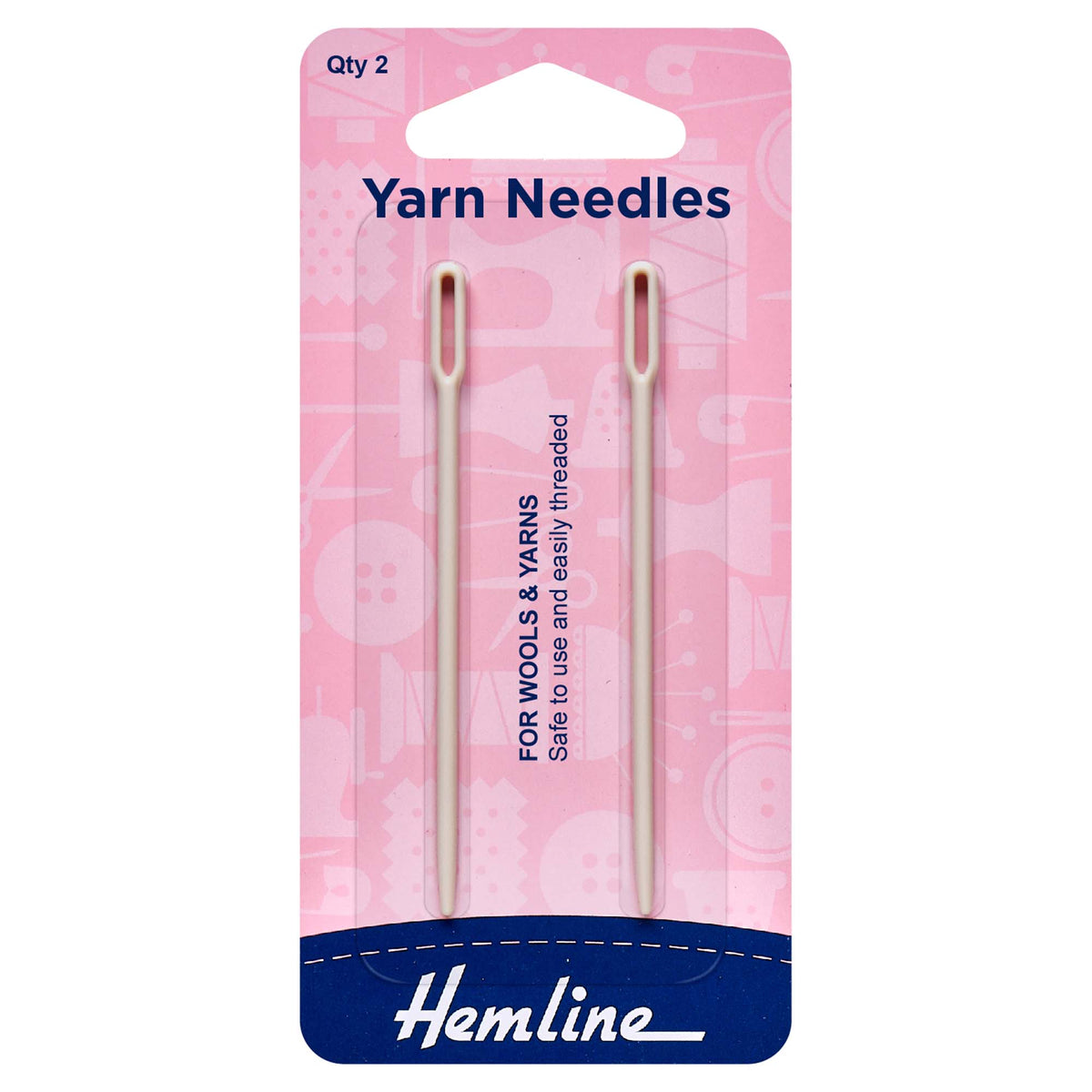 Hemline Wool & Yarn Hand Sewing Needles – Plastic Pack of 2 - H211