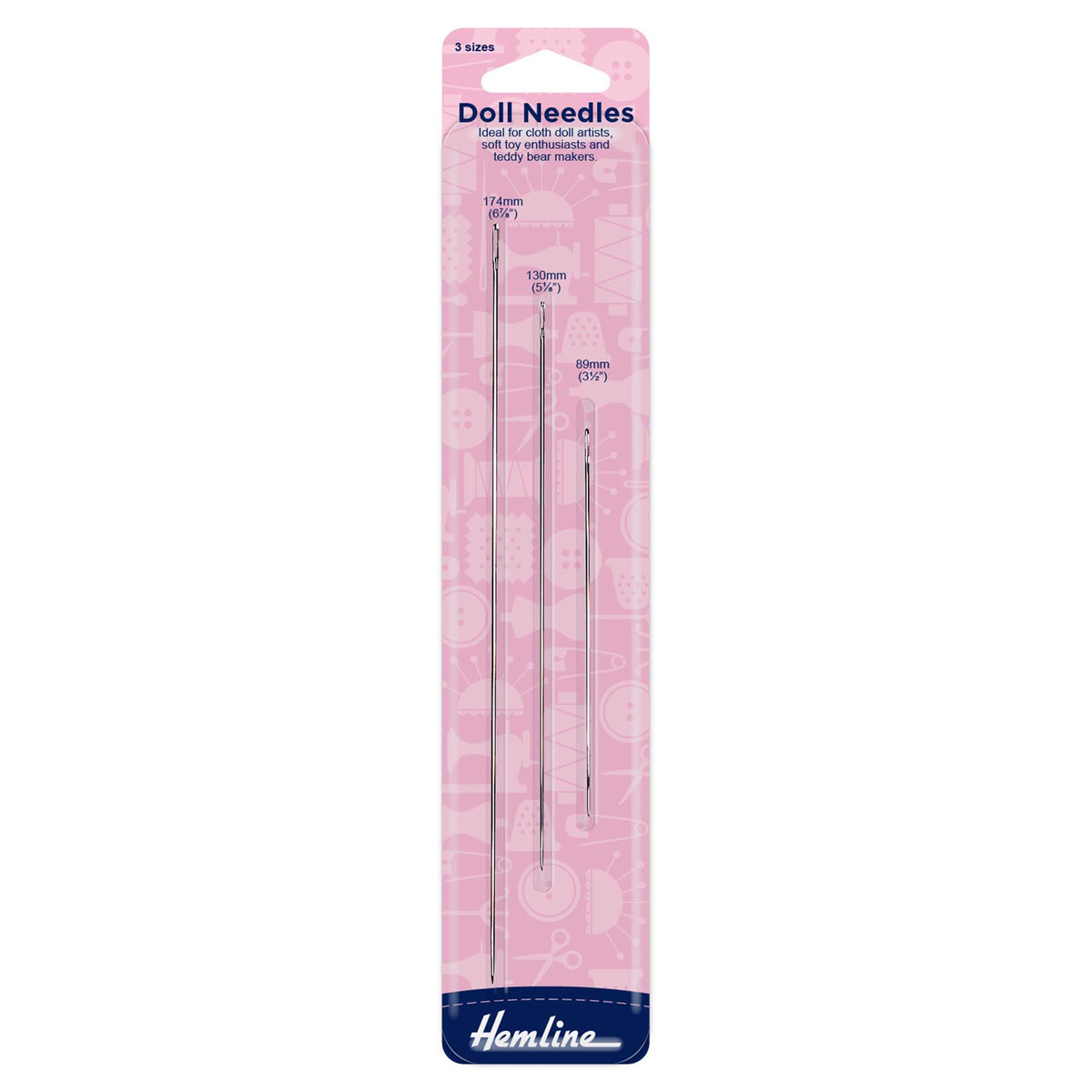 Hemline Doll Hand Sewing Needles – Pack of 3 - H213