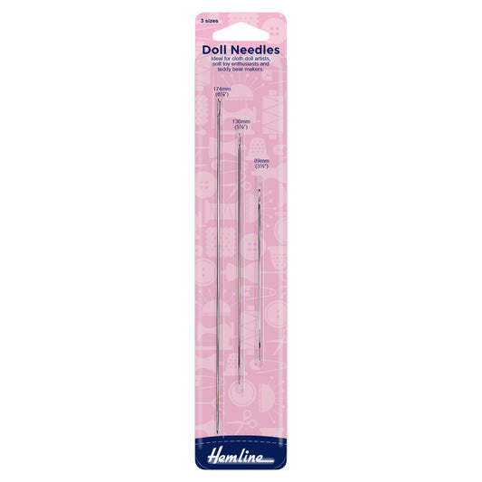 Hemline Doll Hand Sewing Needles – Pack of 3 - H213