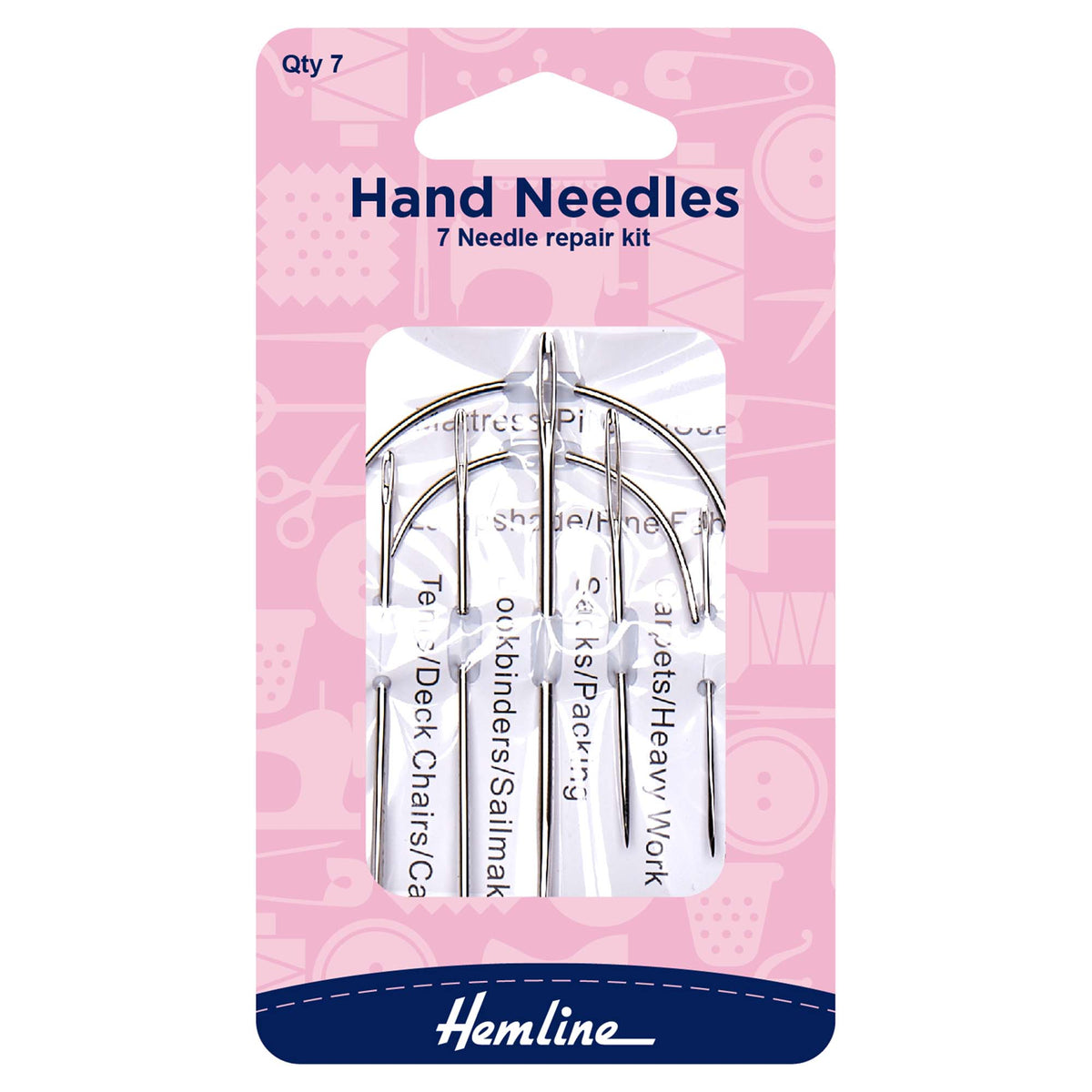 Hemline Repair Hand Sewing Needles – Pack of 7