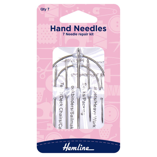 Hemline Repair Hand Sewing Needles – Pack of 7