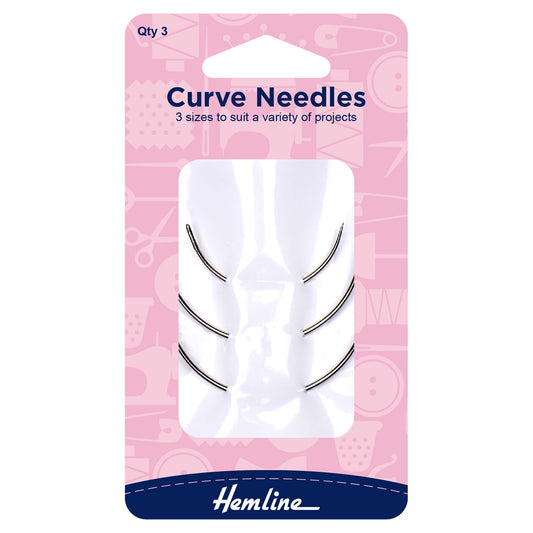Hemline Curved Hand Sewing Needles – Set of 3 - H218