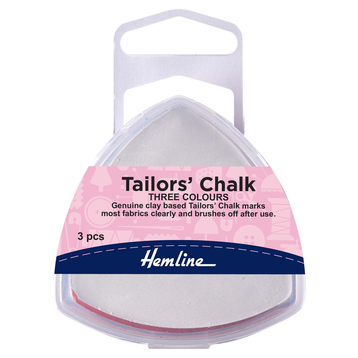 Hemline Tailor’s Chalk – Assorted Colours Triangle Pack of 3 - H250