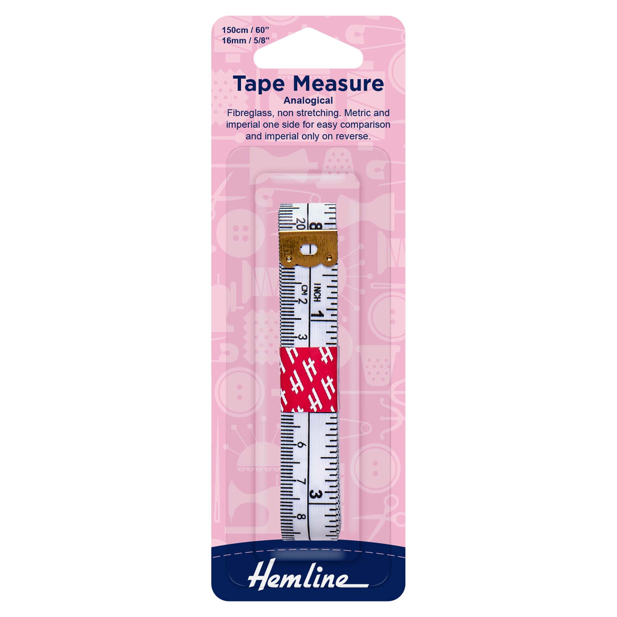 Hemline Analogical Tape Measure – Metric & Imperial 150cm - H252