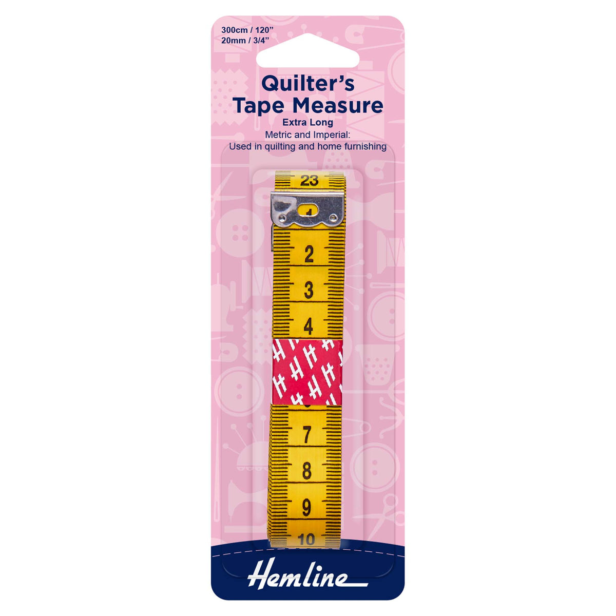 Hemline Quilter’s Tape Measure – Extra Long 300cm - H256