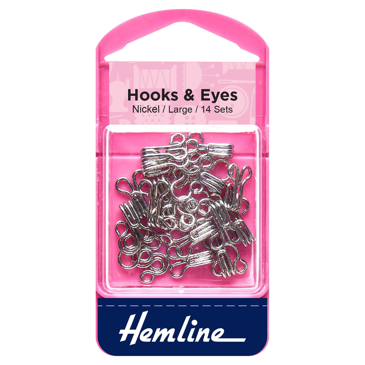 Hemline Nickel Hooks & Eyes – Size 3 - H400.3