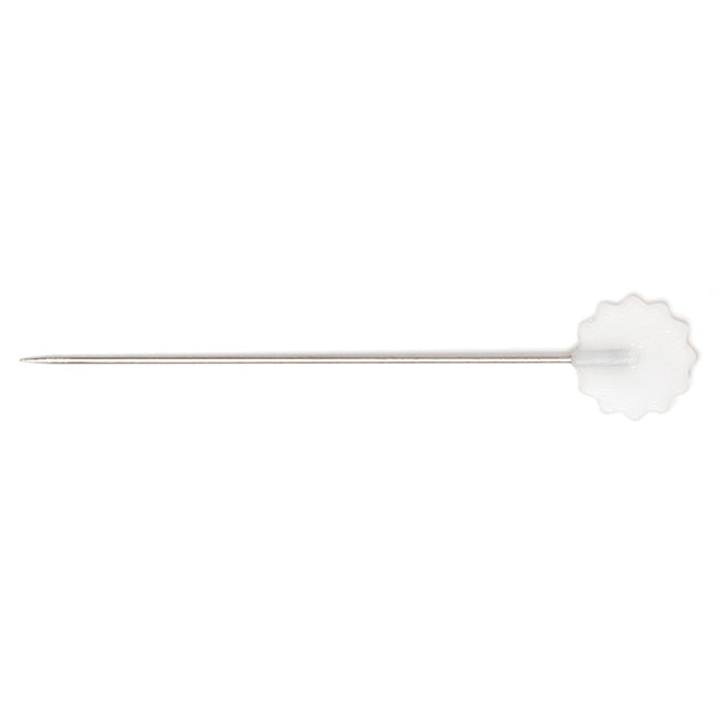 Hemline Flower Flat Head Dressmaking Pins – 54mm Nickel, Pack of 36 - H707