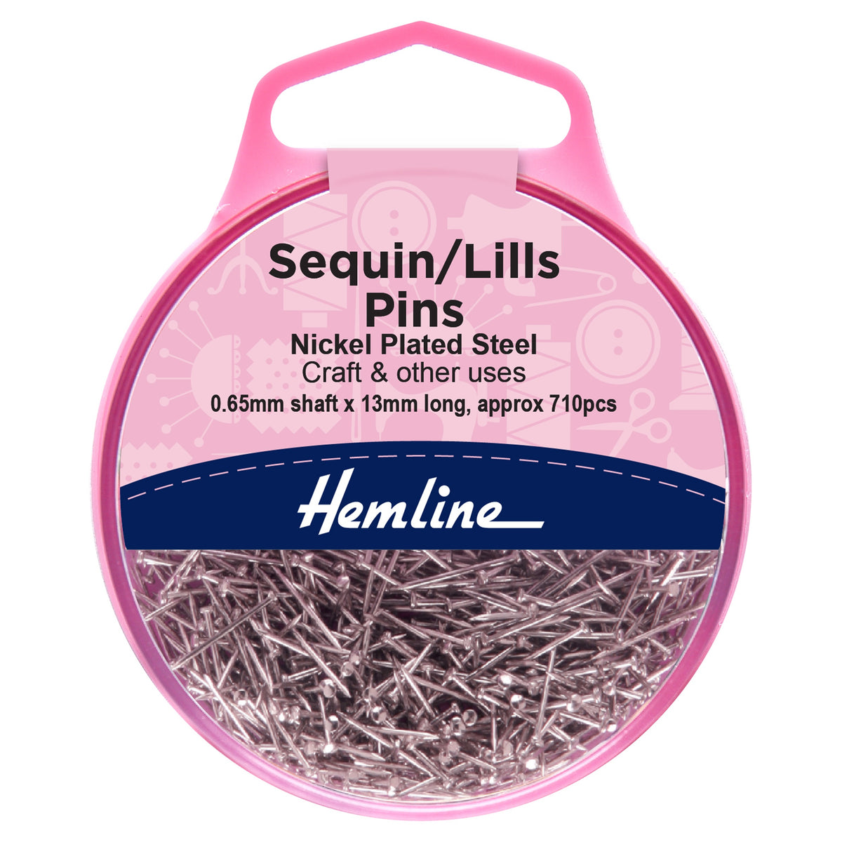 Hemline Sequin & Bead Pins – 13mm Nickel, Pack of 710 - H708