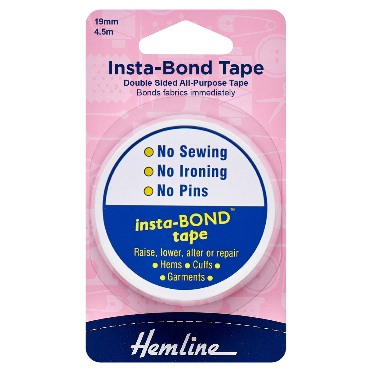 Hemline Insta-Bond Tape – 4.5m x 19mm - H782