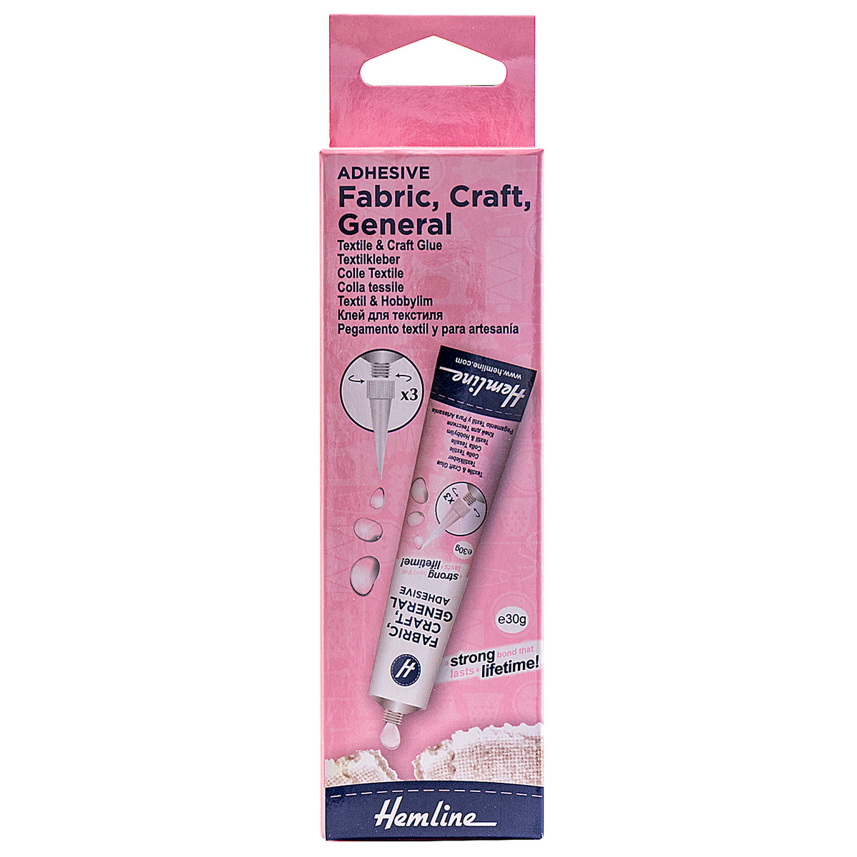 Hemline Adhesive Fabric, Craft & General Use Glue – 30g - H807.N