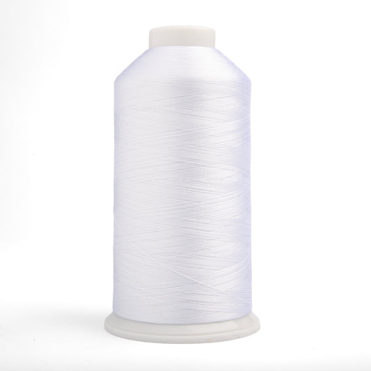 Single Huge Spool 5000M/Each Rayon Machine Embroidery Thread 40WT for Commercial and Domestic Machines - White