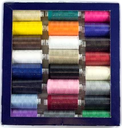 Coats Moon Assorted Polyester Sewing Thread Set – 24 Reels