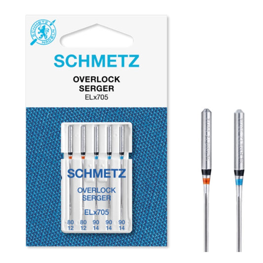 Schmetz Overlock Universal EL x 705 CF Size 80-90 Machine Needles 5 Piece Card SCH-719317