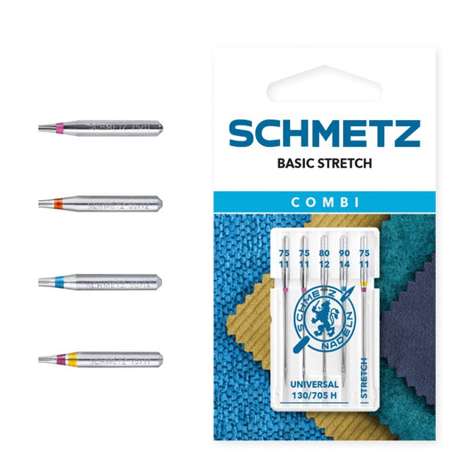 Schmetz Combi Basic Stretch Size 75-90 Machine Needles 5 Piece Card SCH-717717