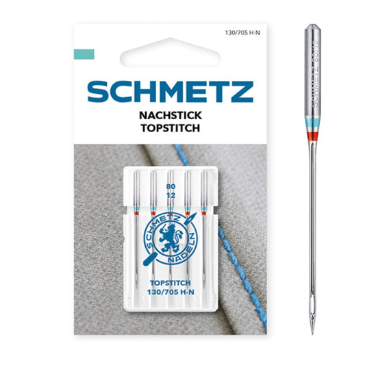 Schmetz Top Stitch Size 80 Machine Needles 5 Piece Card SCH-717857