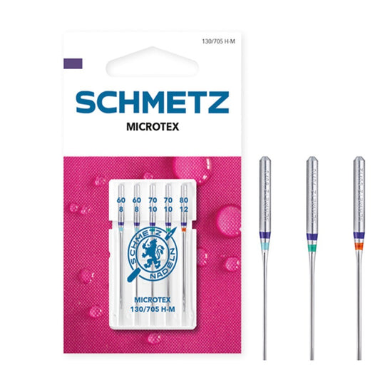 Schmetz Microtex Size 60-80 Machine Needles 5 Piece Card SCH-719137