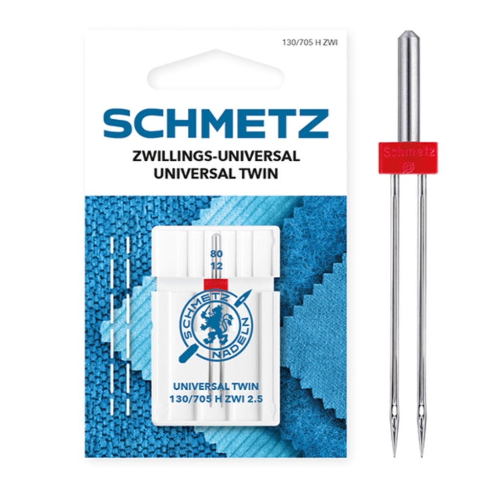Schmetz Universal Twin Needle 2.5mm Size 80 Machine Needle 1pcs Card SCH-719817