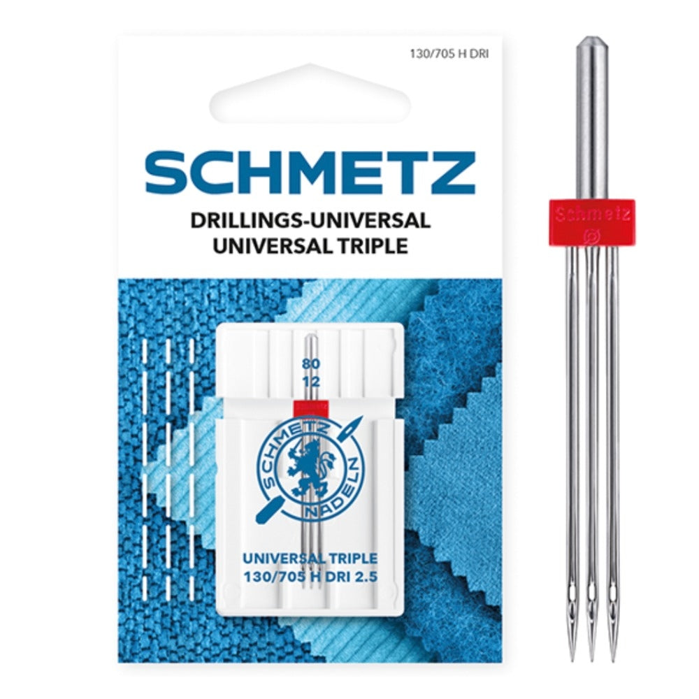 Schmetz Universal Triple 2.5mm Size 80 Machine Needles 1 Piece Card SCH-719947