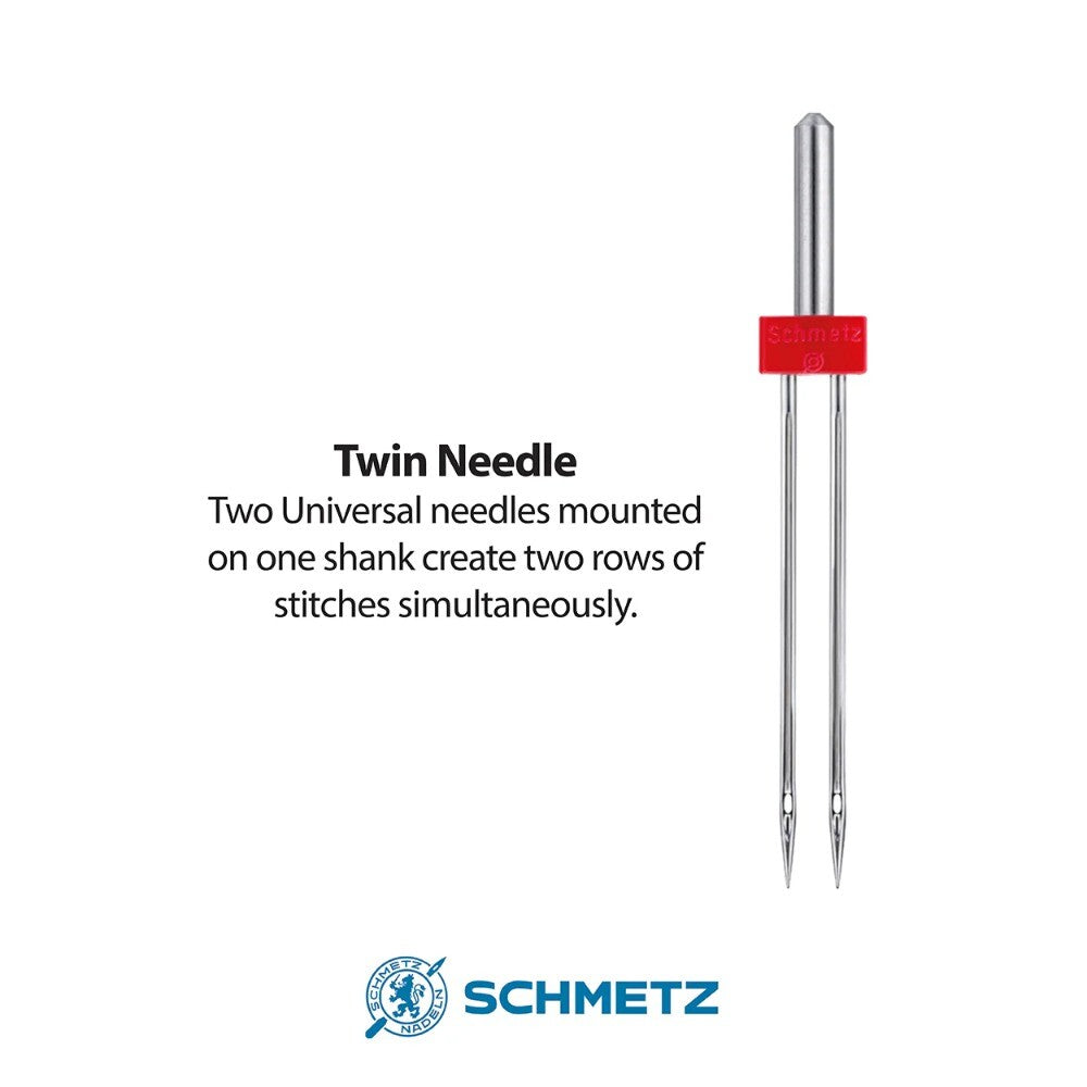 Schmetz Universal Twin Needle 2.5mm Size 80 Machine Needle 1pcs Card SCH-719817